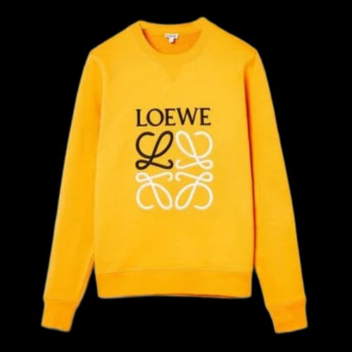 LOEWE Anagram Logo Embroidered Cotton Pullover Orange