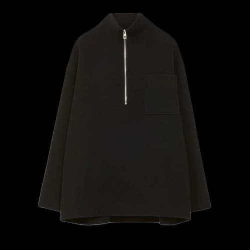 Loewe Cashmere Wool Zip Up Vareuse Pull Over Jacket 'Black'