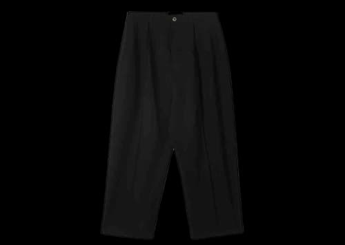 LOEWE Single Pleat Loose Fit Wide Leg Wool Trousers Black