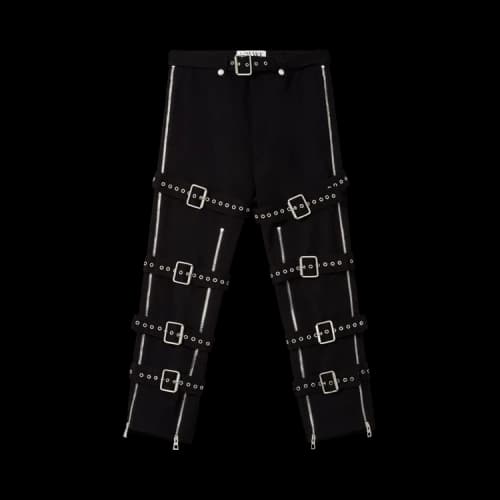 Loewe Wool Gabardine Bondage Belted Trousers 'Black'