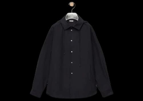 LOEWE Hooded Overshirt In Cotton Black