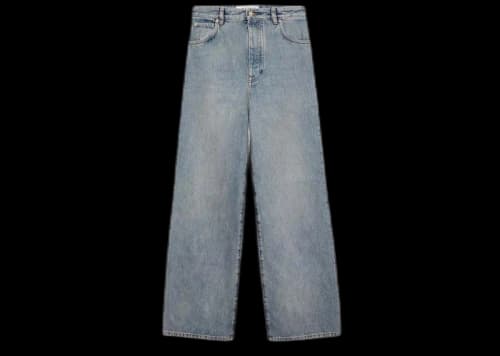 LOEWE Wide Leg Jeans in Denim Washed Denim