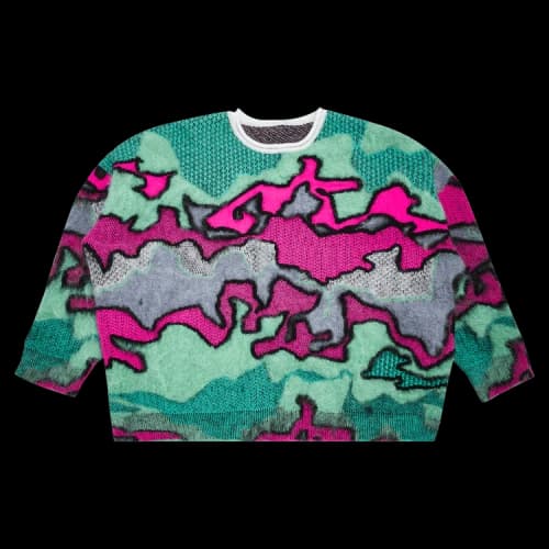 Loewe Camouflage Mohair Sweater 'Blue/Pink'