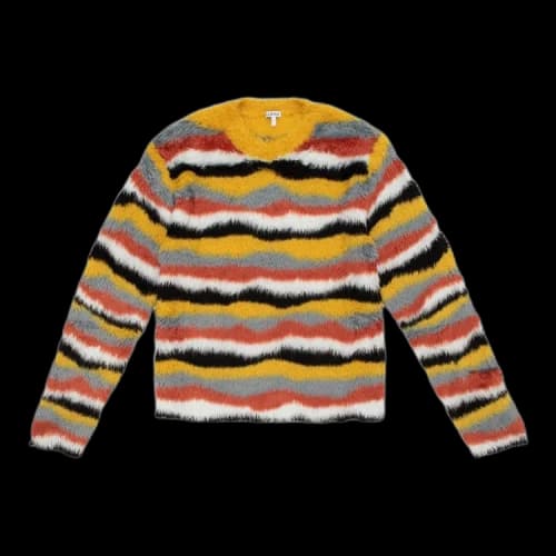LOEWE Multicolour Stripe Knit Sweater Pink Multitone