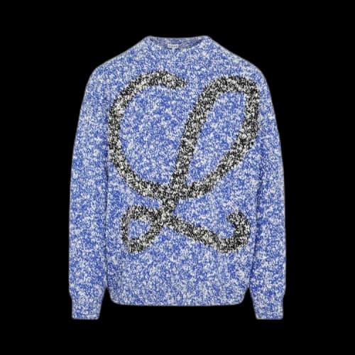 LOEWE Large L Relaxed Fit Wool Sweater Blue/White
