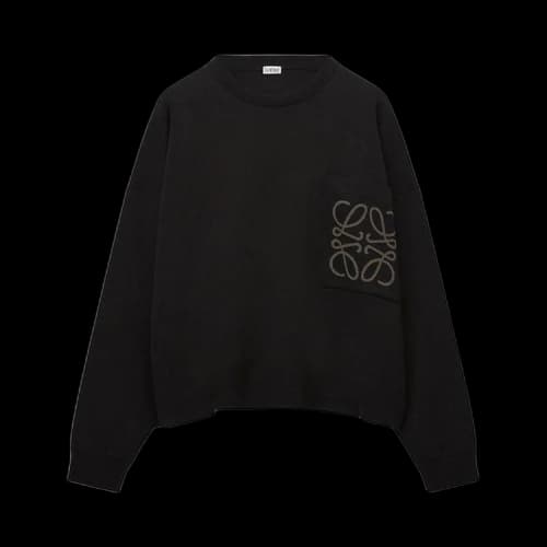 LOEWE Anagram Pocket Cotton And Viscose Sweater Black