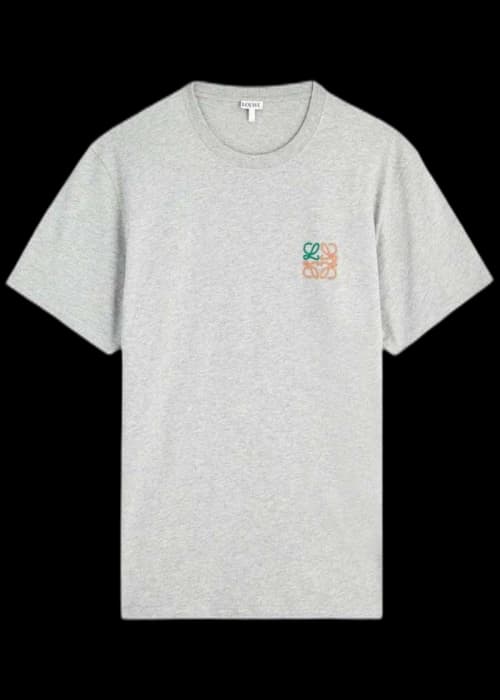 LOEWE Anagram-embroidered T-shirt Grey
