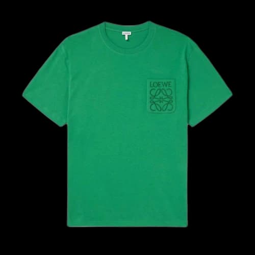 LOEWE Relaxed Fit Tonal Pocket Logo T-shirt Tennis Green