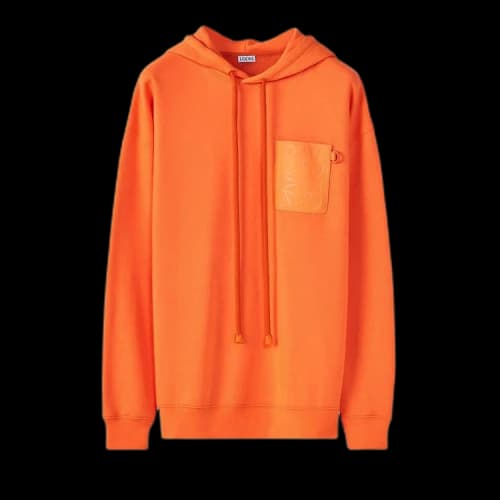 Loewe Anagram Leather Patch Hoodie 'Fluor Orange'