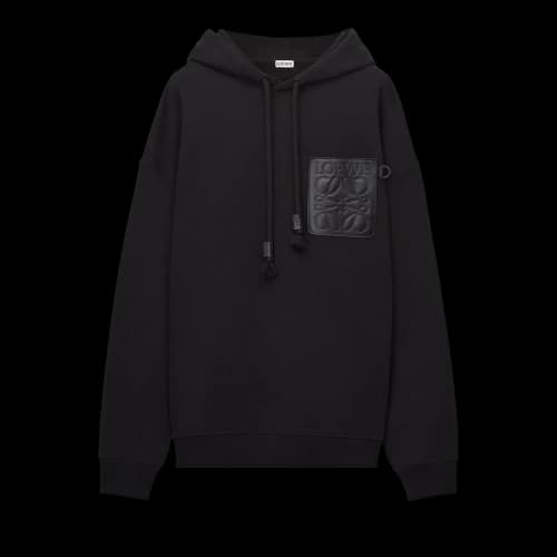 Loewe Anagram Patch Pocket Hoodie 'Black'