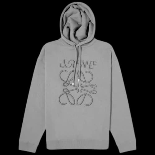 LOEWE Split Logo Relaxed Fit Hoodie Grey