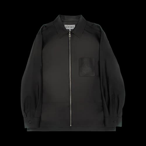 Loewe Leather Zip Overshirt 'Black'