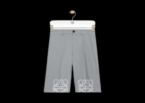 LOEWE Anagram Cotton Shorts Grey