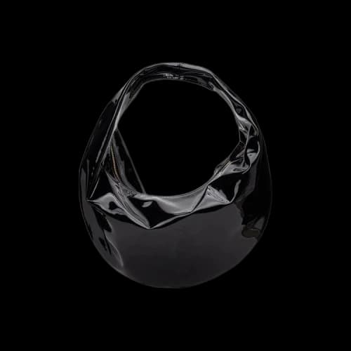 Khaite Medium Olivia Hobo In Patent Leather 'Black'