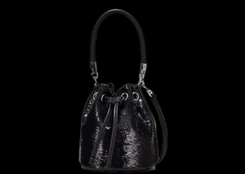 Marc Jacobs The Sequin Micro Bucket Bag Black