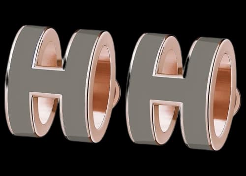 Hermes Earrings Pop H Pewter Gray
