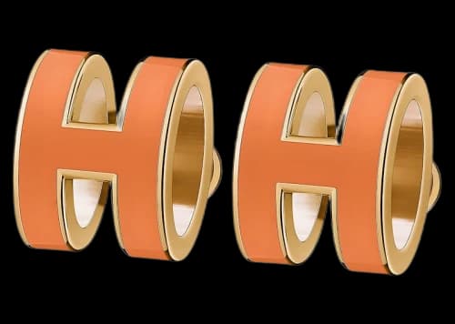 Hermes Earrings Pop H Orange