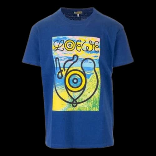 LOEWE Eye Printing Short Sleeve Blue