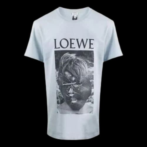 LOEWE Ken Heyman Printing Cotton Short Sleeve Pink Blue
