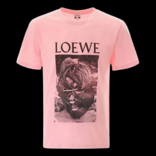LOEWE Ken Heyman Printing Cotton Short Sleeve Pink