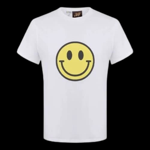 LOEWE Chest Smiling Face Printing Pure Cotton Short Sleeve White
