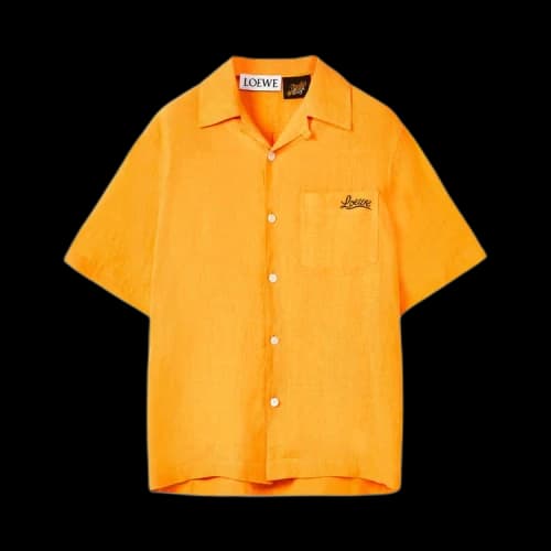 LOEWE Linen Bowling Shirt Mandarin