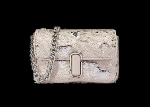 Marc Jacobs The Sequin J Marc Shoulder Bag Cream/Silver