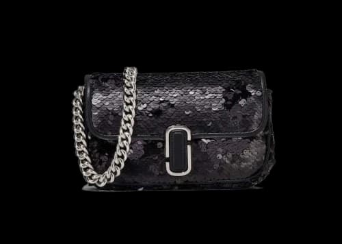 Marc Jacobs The Sequin J Marc Mini Shoulder Bag Black