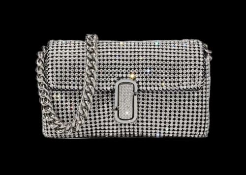 Marc Jacobs The Rhinestone J Marc Mini Shoulder Bag Silver