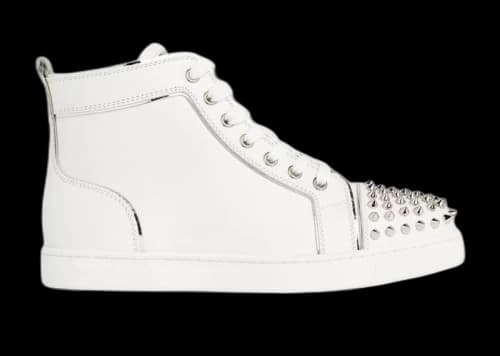 Christian Louboutin Lou Spikes Leather Hi White (Women's)