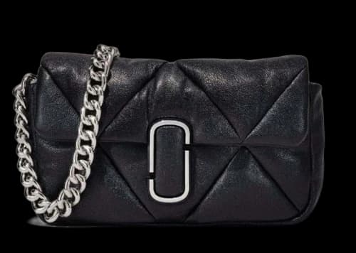Marc Jacobs The Puffy Diamond Quilted J Marc Shoulder Bag Black