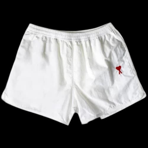 Ami Small Heart Swim Shorts 'White'