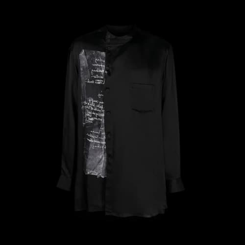 Yohji Yamamoto Pour Homme Double Stand Up Shirt 'Black'