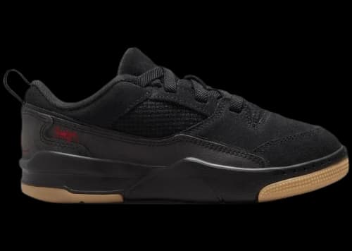 Jordan Flight Court Black Gum Medium Brown Varsity Red (PS)