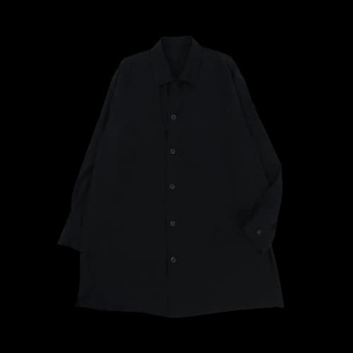 Yohji Yamamoto Pour Homme Drop Shoulder Long Button Down Shirt 'Black'