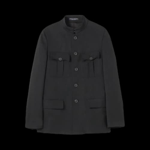 Yohji Yamamoto Pour Homme Flap Pocket Stand Collar Jacket 'Black'