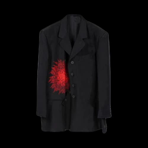 Yohji Yamamoto Pour Homme Dahlia Print Blazer 'Black'