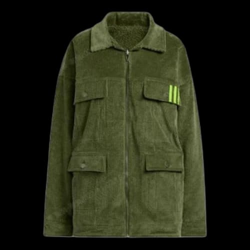 adidas originals x IVY PARK Series Double Sided Corduroy Zipper Sports Jacket Green