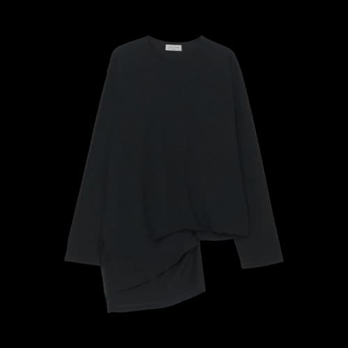 Yohji Yamamoto Pour Homme Asymmetric Long-Sleeve Tee 'Black'
