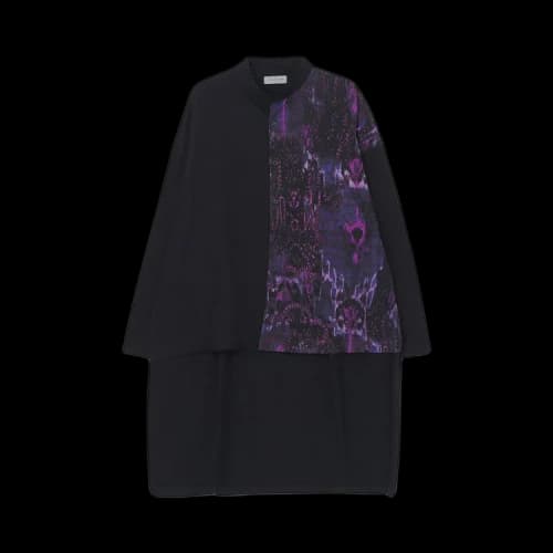 Yohji Yamamoto Inkjet Printed Shirt With Long Back Hem 'Purple'