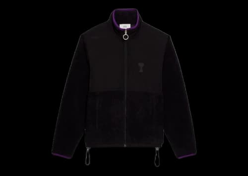 Ami Paris Ami de Coeur Sherpa Zipped Jacket Black