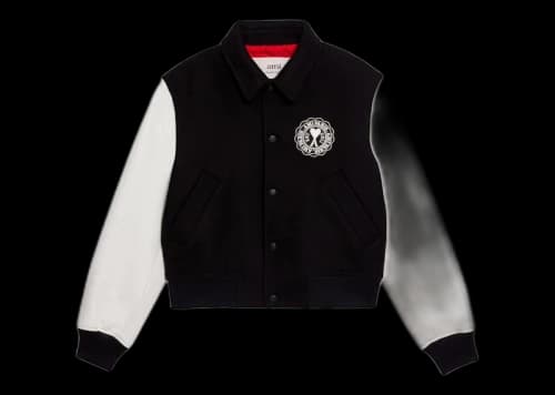 Ami Paris Ami de Coeur Patch Teddy Jacket Black/White