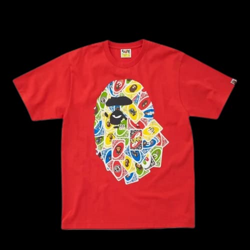 BAPE x UNO Ape Head Design Mattel Exclusive Tee Red