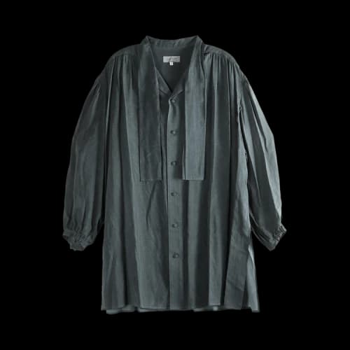 Yohji Yamamoto Pour Homme Scarf Gather Blouse 'Black'