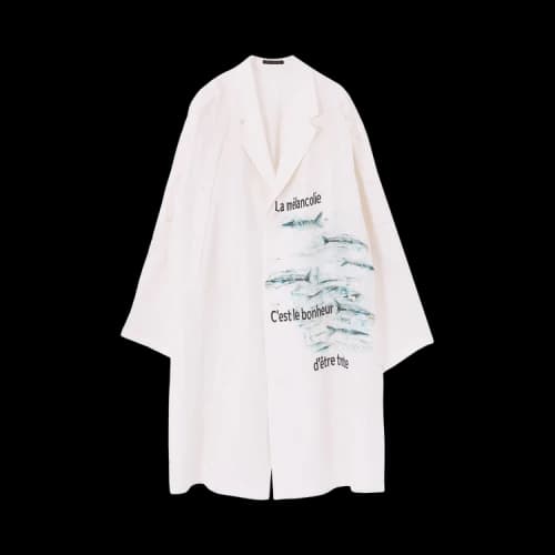 Yohji Yamamoto Pour Homme Sakana Long Jacket 'White'