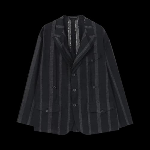 Yohji Yamamoto Pour Homme Wide Stripe Jacket 'Grey'