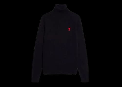 Ami Paris Ami De Coeur Turtleneck Sweater Black/Red