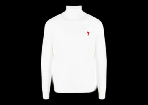 Ami Paris Ami De Coeur Turtleneck Sweater White/Red