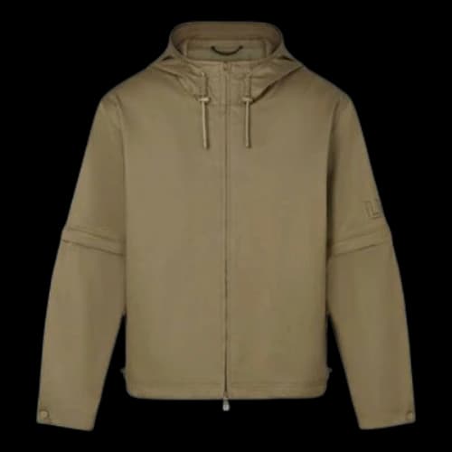 LOUIS VUITTON SS21 Logo Long Sleeves Zipper Reversible Hooded Jacket Military Green