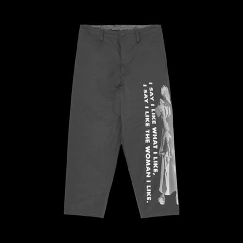 Yohji Yamamoto Printed Side Pocket Pants With Liner 'Black'